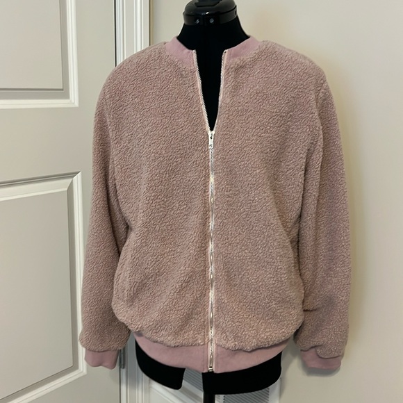 MIROL Sherpa Fleece Jacket Faux Fuzzy Long Sleeve Casual Zip Up Bomber Coat - Picture 3 of 9